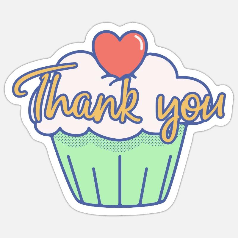 Merci cupcake - Sticker taille S (10 x 10 cm) - blanc mat