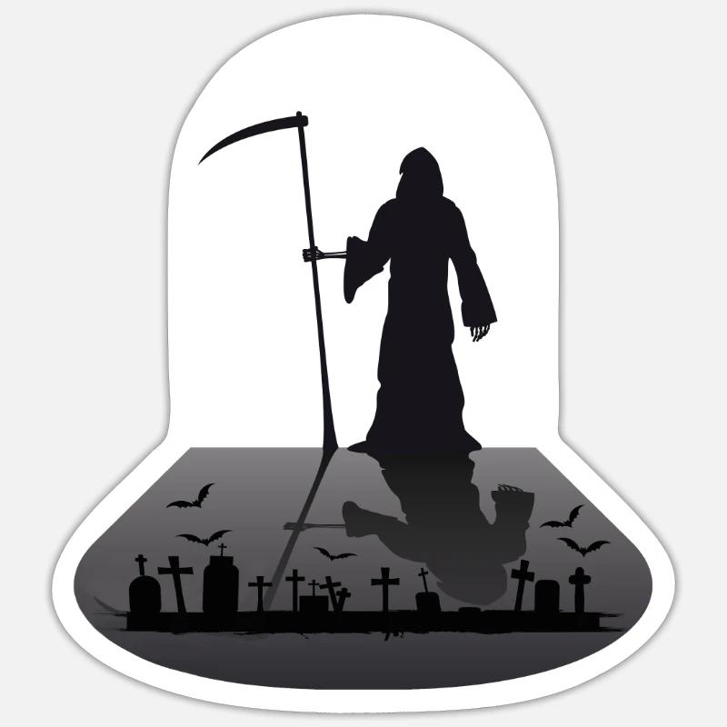 Sensenmann Grim Reaper - Sticker size S (10 x 10 cm) - white matte