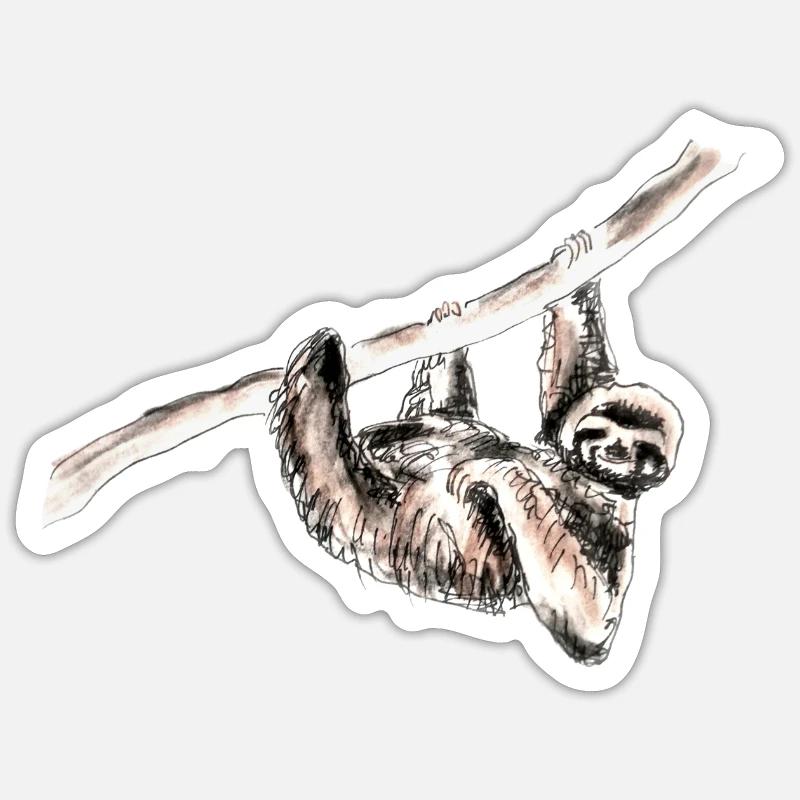 faultier - Sticker Größe S (10 x 10 cm) - Mattweiß