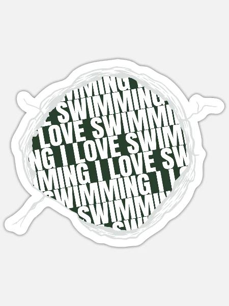birthday present idea awesome swimmer - Sticker Größe S (10 x 10 cm) - Mattweiß