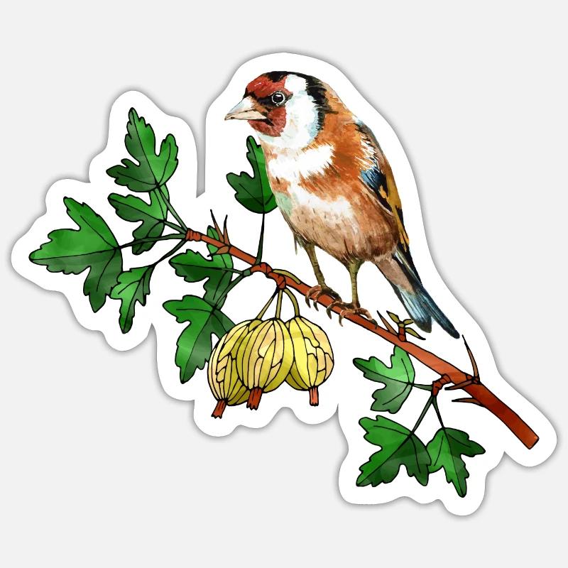 Bunter Vogel - Sticker Größe S (10 x 10 cm) - Mattweiß