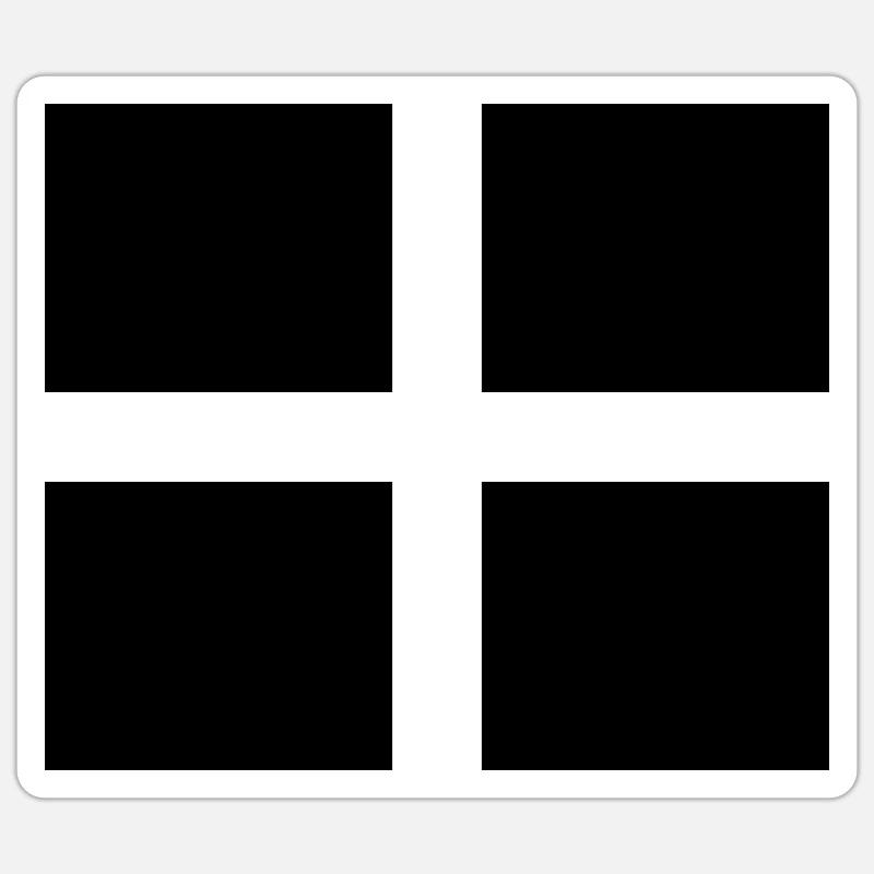 Drapeau de Cornouailles, drapeau de St Piran Sticker taille S (10 x 10 cm)