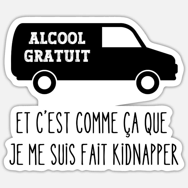 alcool gratuit - Sticker taille S (10 x 10 cm) - blanc mat
