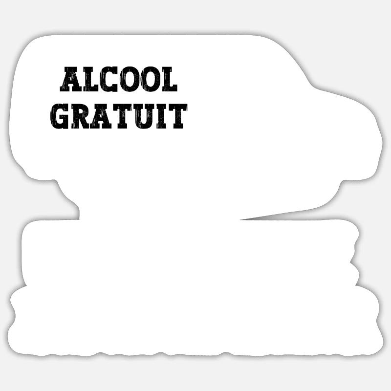 alcool gratuit - Sticker taille S (10 x 10 cm) - blanc mat
