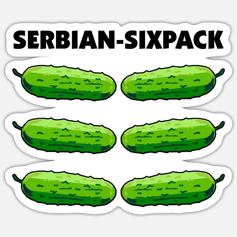 serbian sixpack - serbischer Waschbrettbauch - Sticker Größe S (10 x 10 cm) - Mattweiß