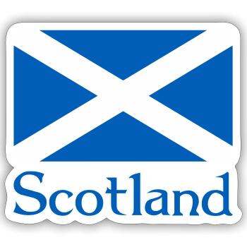 Scotland Flag with text - Sticker size S (10 x 10 cm) - white matte - Front