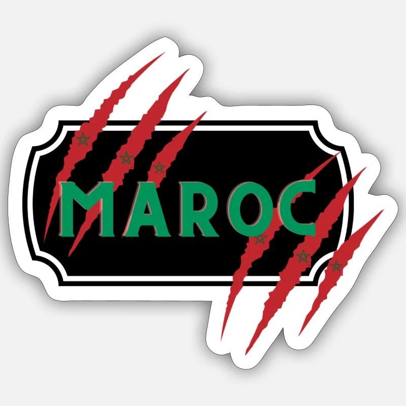 Maroc Patch mit Kratzer - Sticker Größe S (10 x 10 cm) - Mattweiß