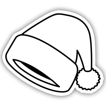 Weihnachtsmütze Symbol Weihnachtsmann Mütze - Sticker Größe S (10 x 10 cm) - Mattweiß - Vorne
