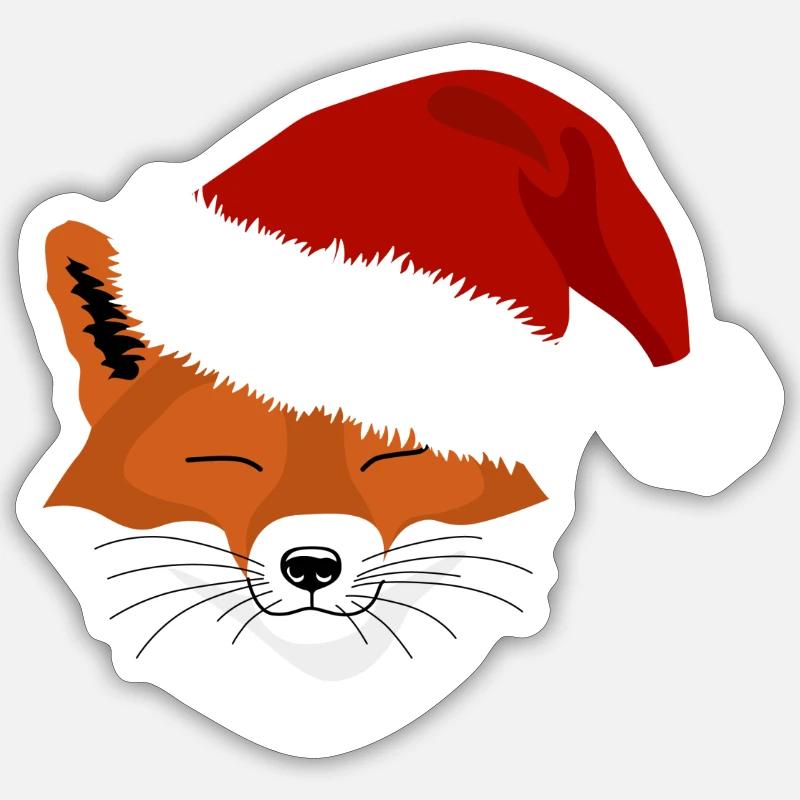Christmas Fox - Sticker size S (10 x 10 cm) - white matte
