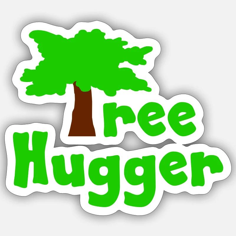 Tree Hugger - Sticker Größe S (10 x 10 cm) - Mattweiß