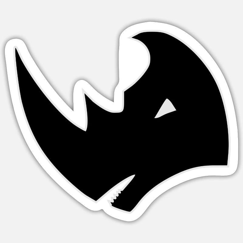 Logo de la tête de rhinocéros - Sticker taille S (10 x 10 cm) - blanc mat