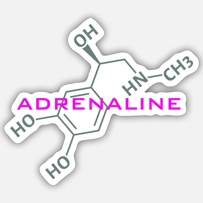 Formule structurelle d’adrénaline - Sticker taille S (10 x 10 cm) - blanc mat