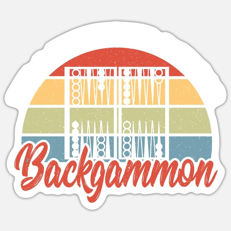 Backgammon - Sticker Größe S (10 x 10 cm) - Mattweiß