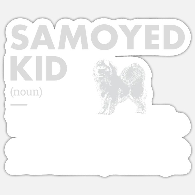 Définition de l'enfant Samoyède - Sticker taille S (10 x 10 cm) - blanc mat