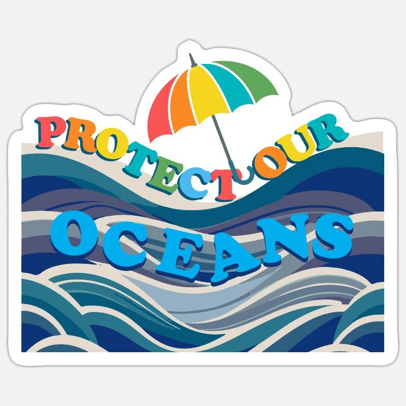 Protect Our Oceans - Sticker size S (10 x 10 cm) - white matte