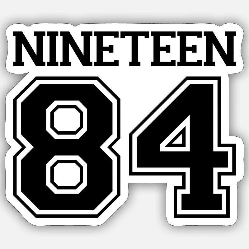 1984 - Sticker taille S (10 x 10 cm) - blanc mat