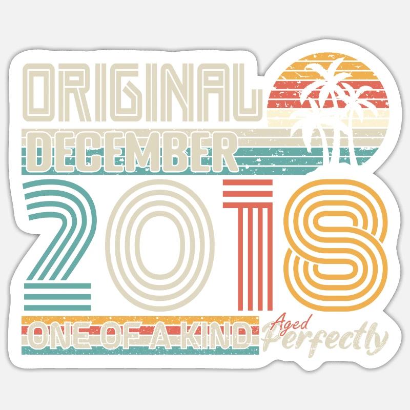 Dezember 2018 Geburtstag Dezember 2018 Geschenk - Sticker Größe S (10 x 10 cm) - Mattweiß