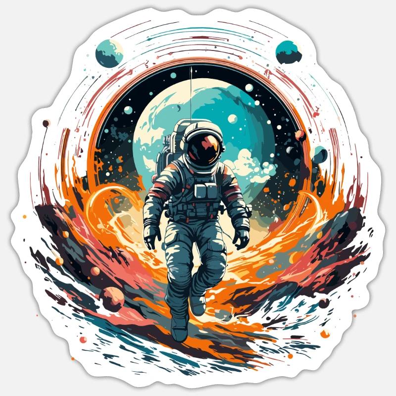 Cool astronaut design - Sticker size S (10 x 10 cm) - white matte