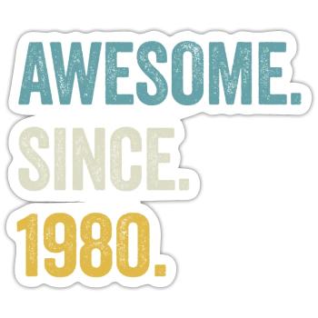 44 Years Old Awesome Since 1980 44th Birthday - Sticker size S (10 x 10 cm) - white matte - Front