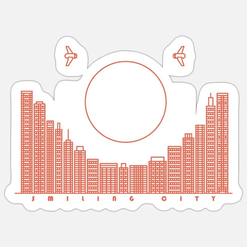 SmilingCity - version rouge Sticker taille S (10 x 10 cm)