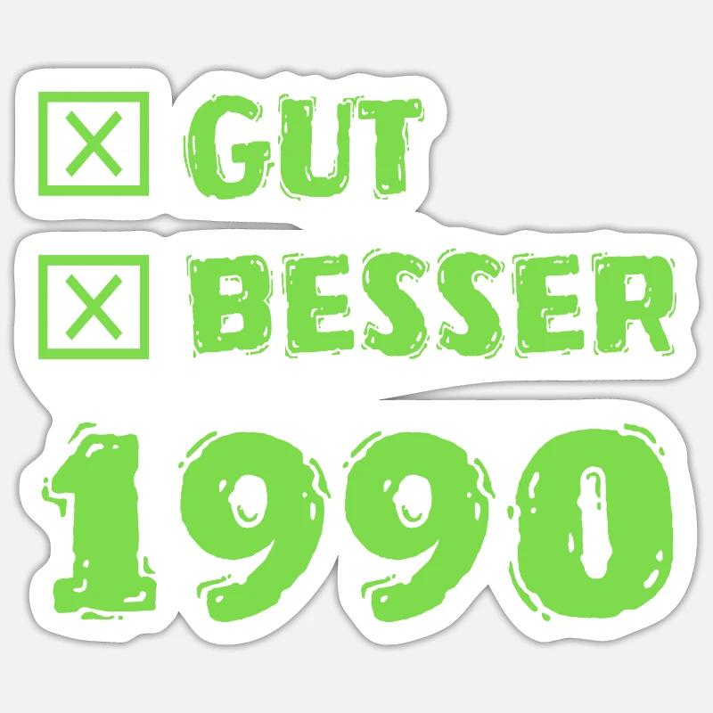 1990 - Sticker taille S (10 x 10 cm) - blanc mat