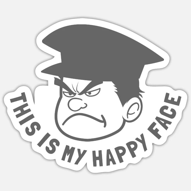Grumpy This is My Happy Face Sticker size S (10 x 10 cm)