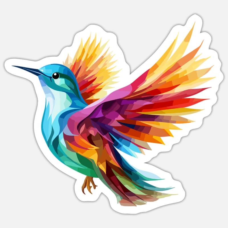 Conception d’oiseau - Sticker taille S (10 x 10 cm) - blanc mat