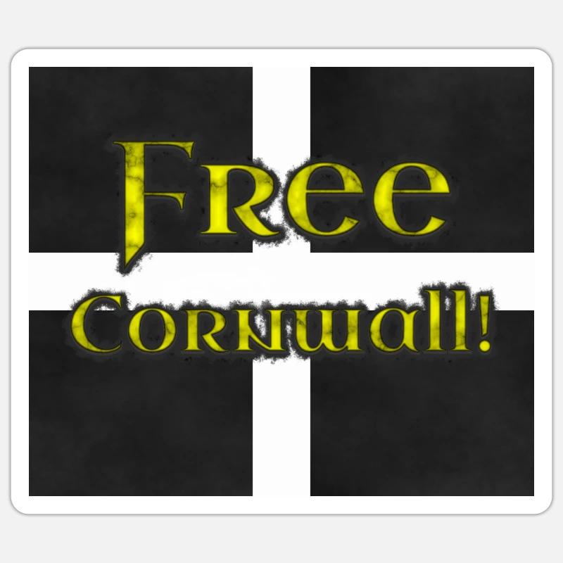 Libérez Cornwall ! Sur le drapeau de Saint-Piran Sticker taille S (10 x 10 cm)