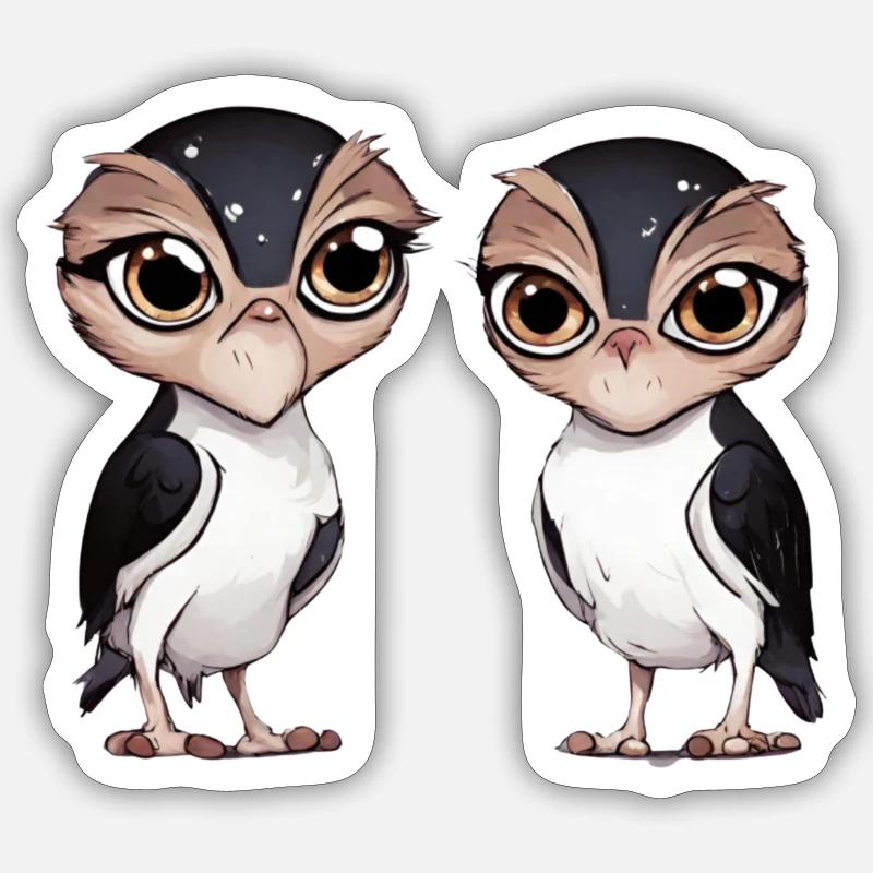 Genervte Eulen Sticker Größe S (10 x 10 cm)