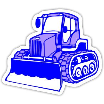 Snow groomer Tractor F3 - Sticker size S (10 x 10 cm) - white matte - Front