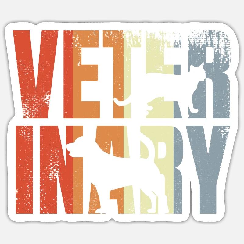 Retro Veterinary - Sticker size S (10 x 10 cm) - white matte