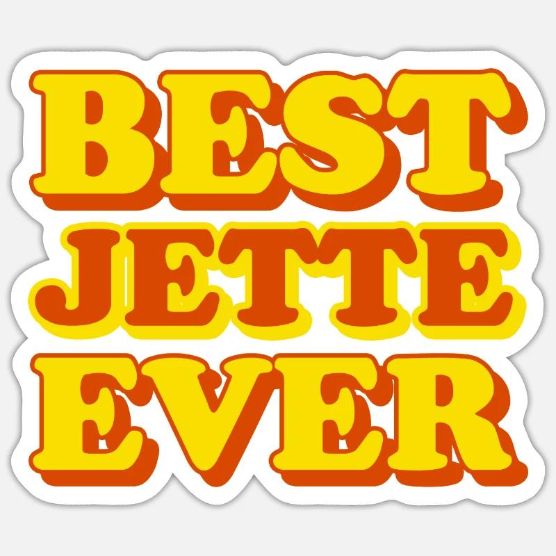 Jette First Name Funny Gift - Sticker size S (10 x 10 cm) - white matte