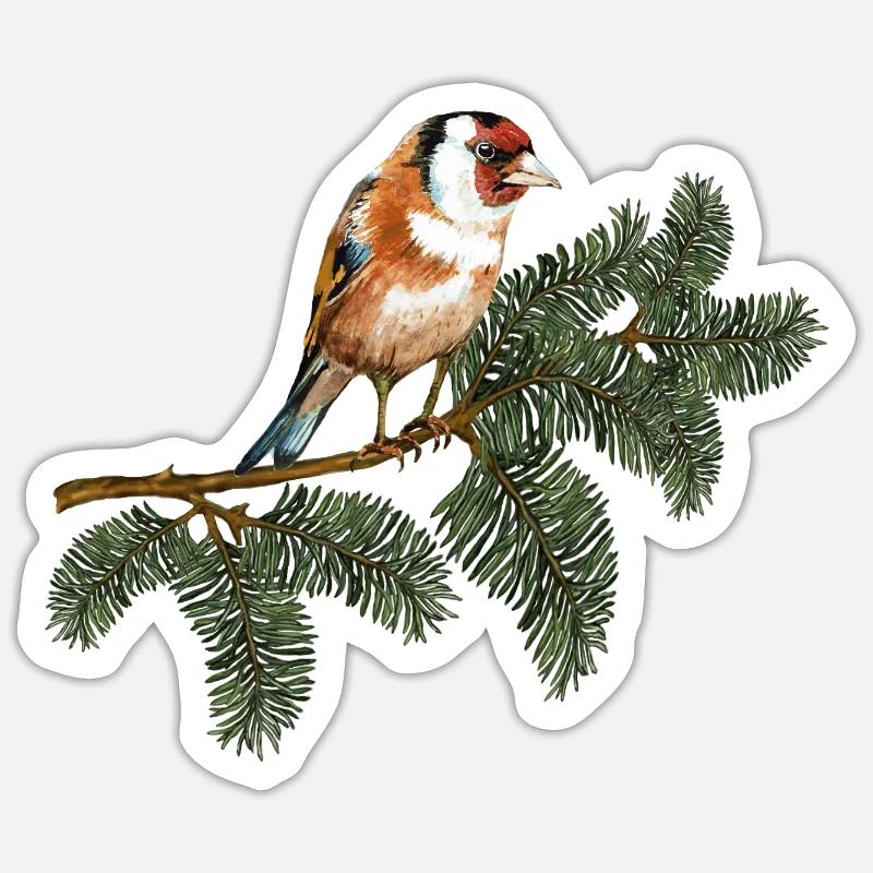 Bunter Vogel - Sticker Größe S (10 x 10 cm) - Mattweiß