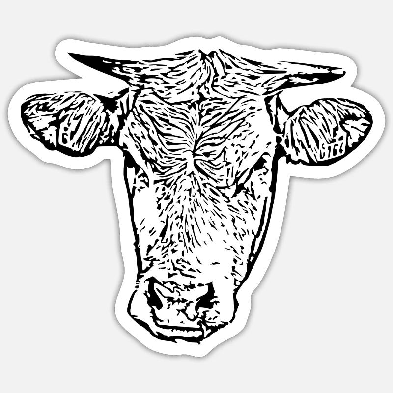 Vache - Sticker taille S (10 x 10 cm) - blanc mat
