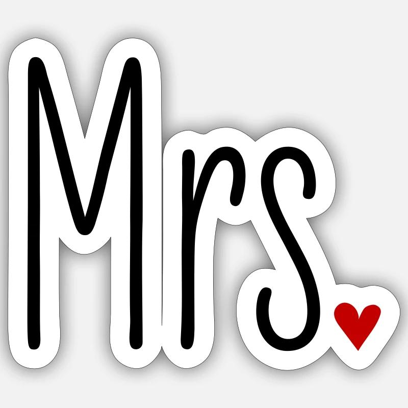 Partnerlook Mr and Mrs Valentinstag Passendes Paar - Sticker Größe S (10 x 10 cm) - Mattweiß