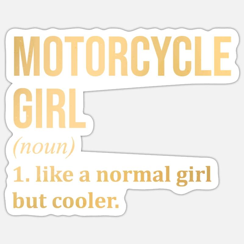 Motorrad Mädchen Lustiger Spruch - Sticker Größe S (10 x 10 cm) - Mattweiß