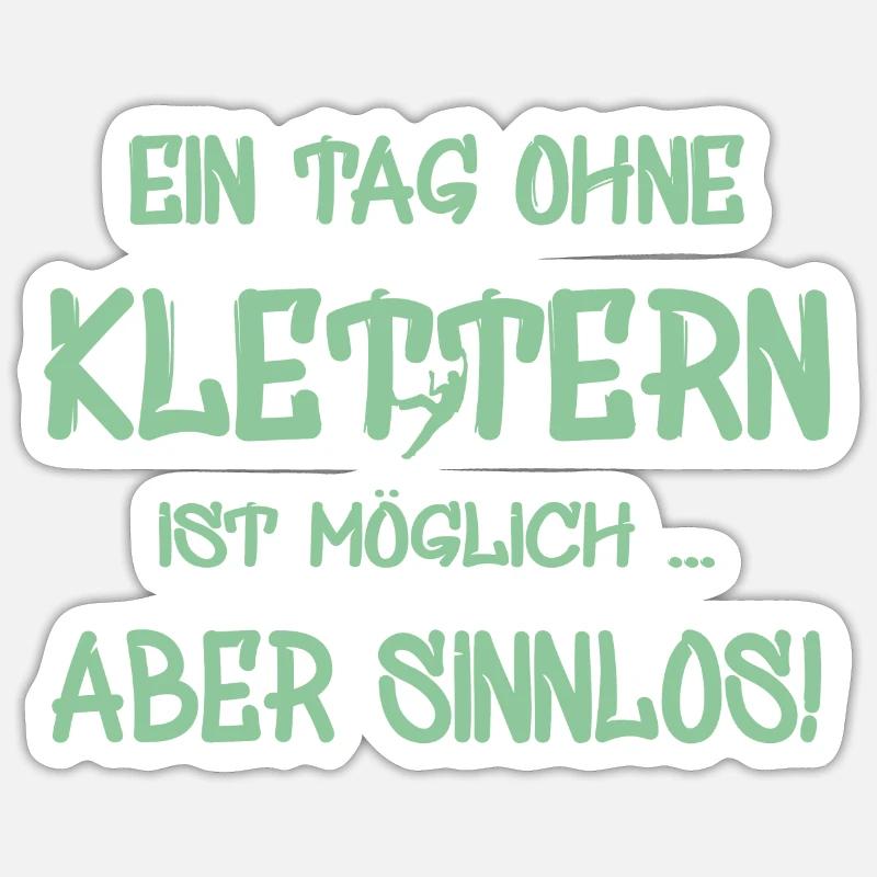 Kletterer Boulderer klettern bouldern - Sticker Größe S (10 x 10 cm) - Mattweiß