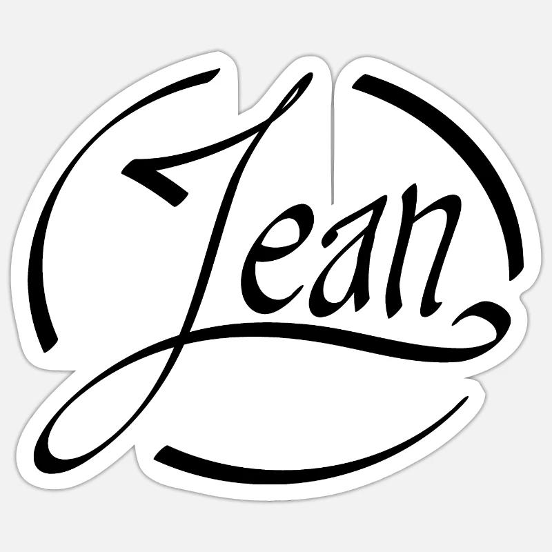 Jean - Sticker taille S (10 x 10 cm) - blanc mat