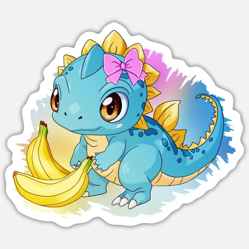 Lotzilla Design Banane - Sticker Größe S (10 x 10 cm) - Mattweiß