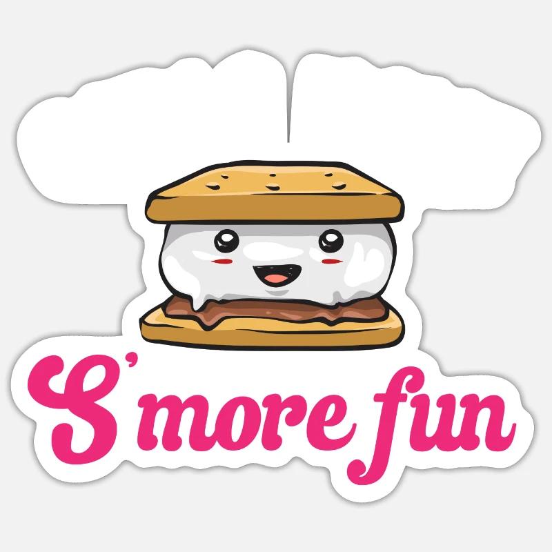 S'more Campfire Marshmallow Camping Sticker taille S (10 x 10 cm)