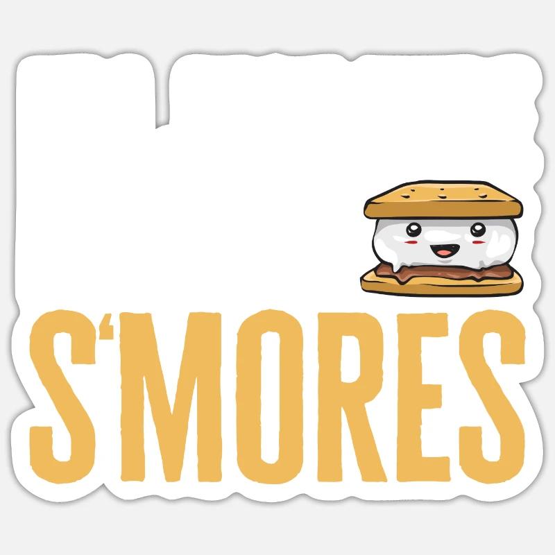 S'more Campfire Marshmallow Camping Sticker taille S (10 x 10 cm)