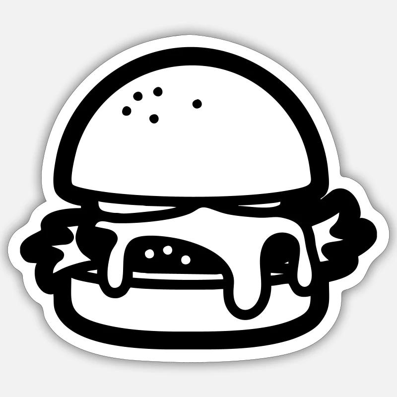 Cheesburger - Sticker Größe S (10 x 10 cm) - Mattweiß