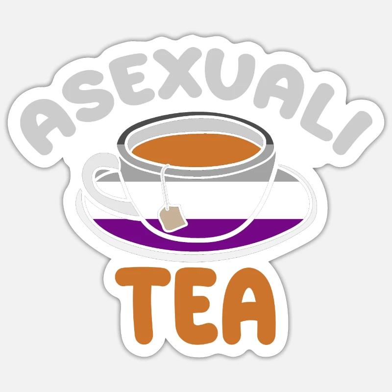 AsexuStyle: Asexuali-tea - Sticker size S (10 x 10 cm) - white matte