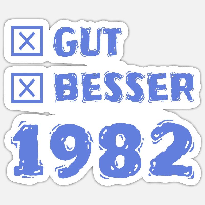 Besser 1982 - Sticker Größe S (10 x 10 cm) - Mattweiß