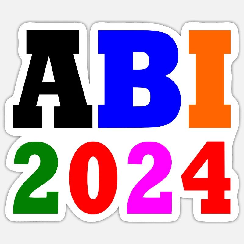 Abi 2024 - Sticker Größe S (10 x 10 cm) - Mattweiß