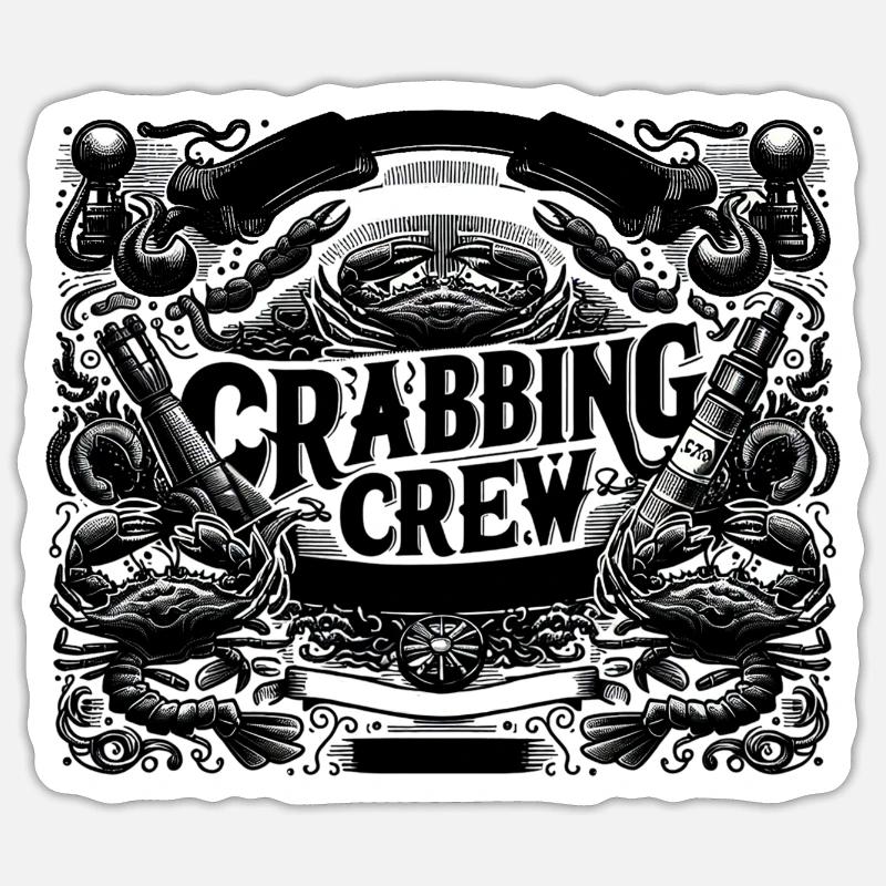 Équipage de pêche au crabe 9 Sticker taille S (10 x 10 cm)
