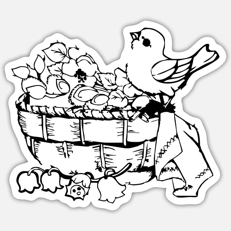 Frühling - Sticker Größe S (10 x 10 cm) - Mattweiß
