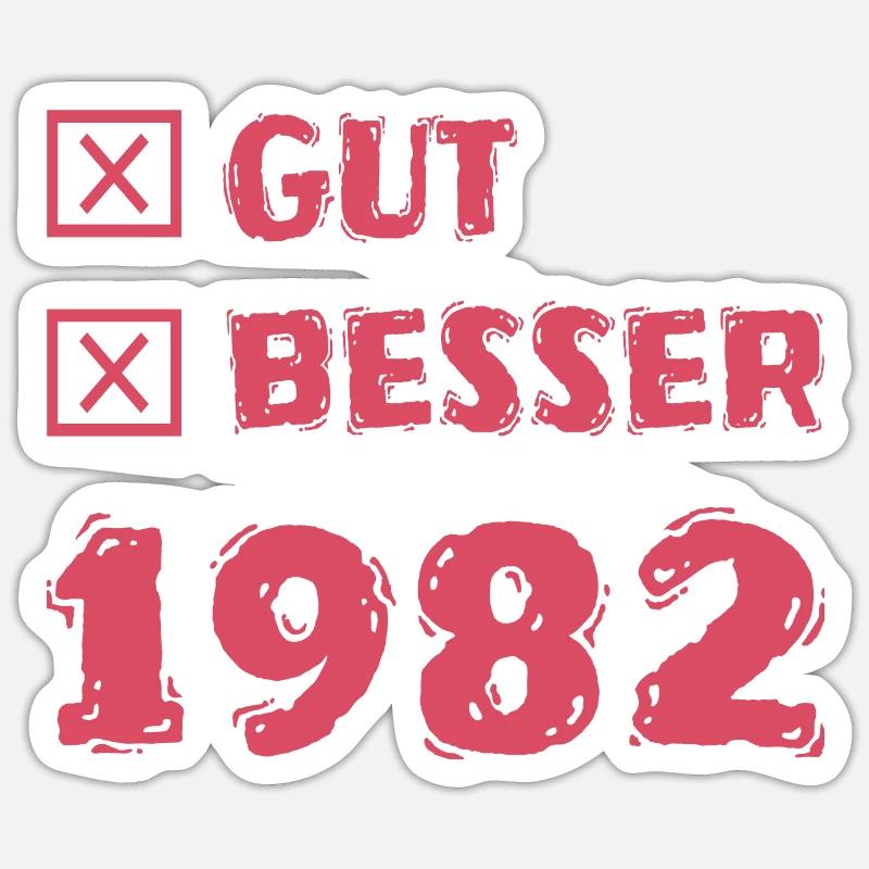 1982 - Sticker Größe S (10 x 10 cm) - Mattweiß