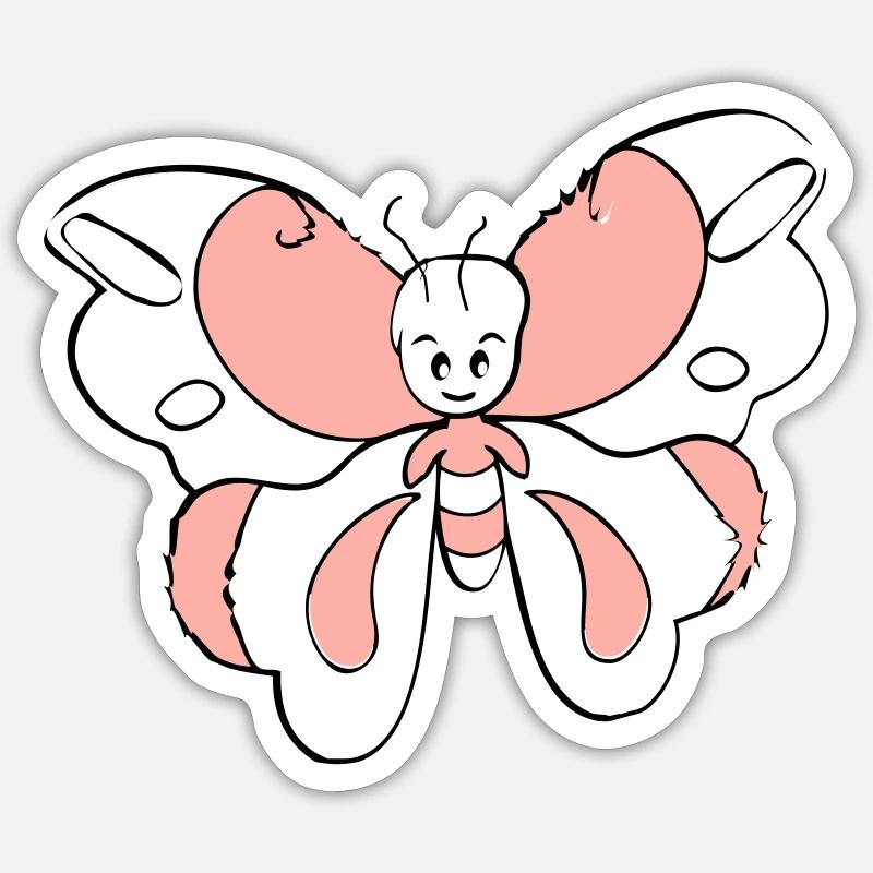 bunter Schmetterling > Vectorgraphic - Sticker Größe S (10 x 10 cm) - Mattweiß