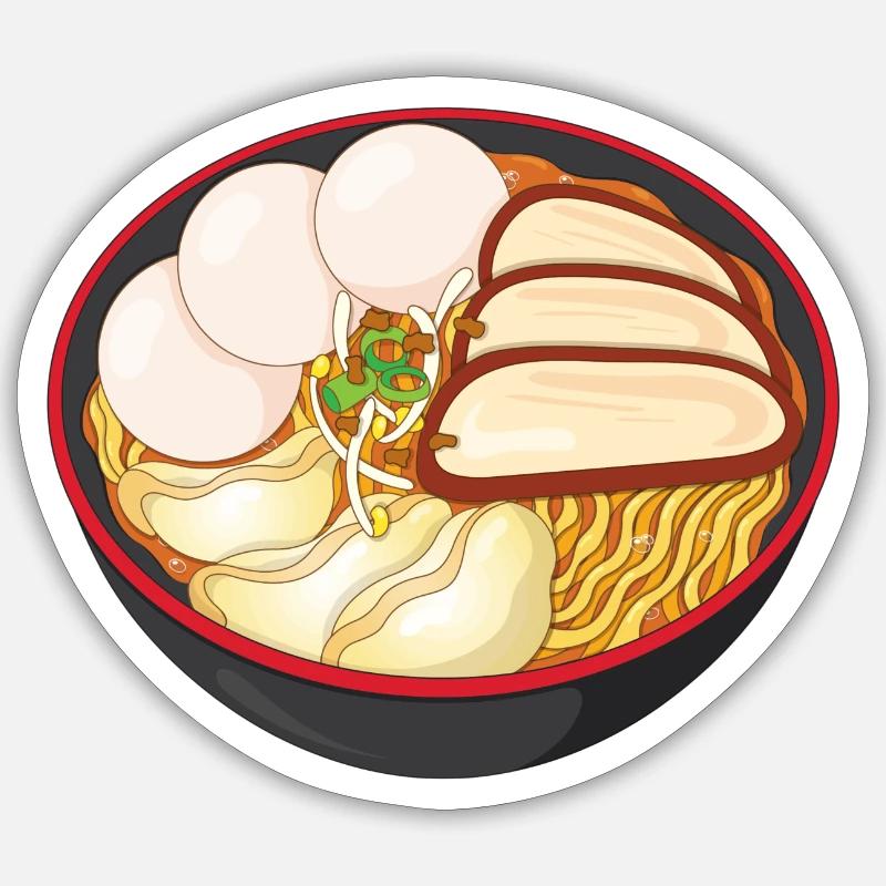 Bol de ramen - Sticker taille S (10 x 10 cm) - blanc mat